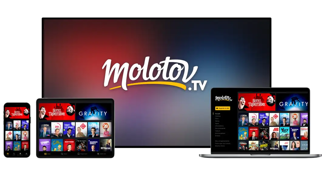 Regardez Molotov sur tous vos appareils préférés